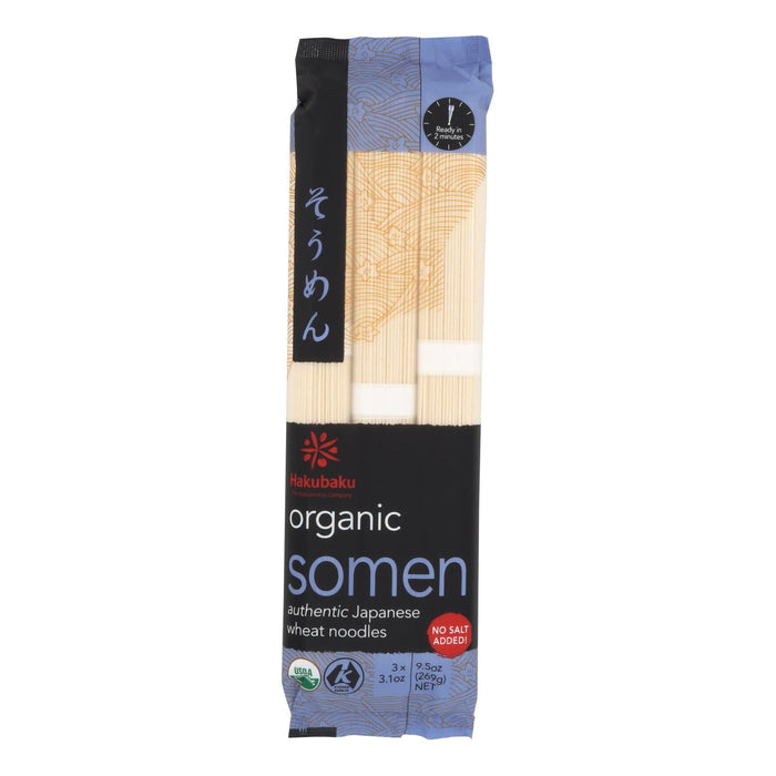 Hakubaku Organic Somen Noodles: Fine Japanese Wheat Noodles (Pack of 8)