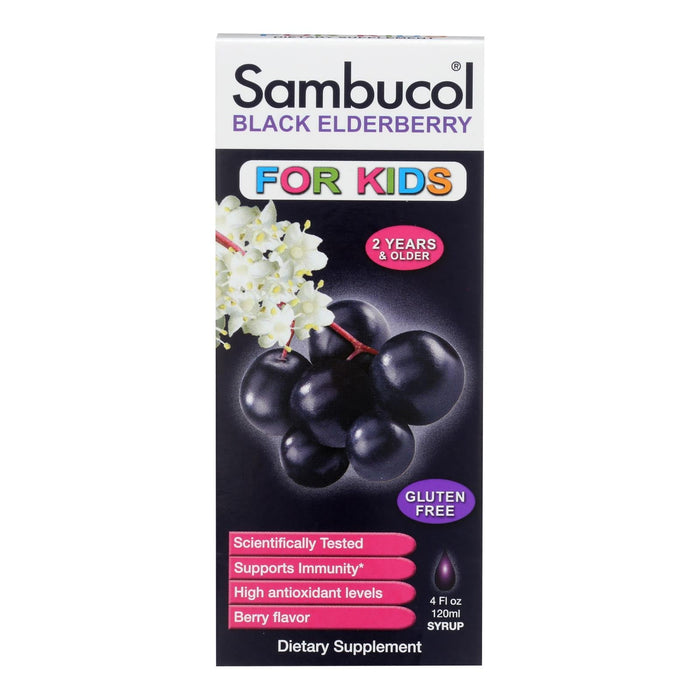 Sambucol Kids Black Elderberry Immune Support Supplement, 4 Fl Oz