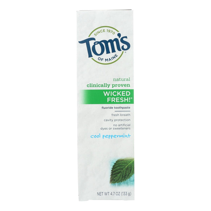 Tom's of Maine Wicked Fresh Cool Peppermint Toothpaste (Pack of 6 - 4.7 Oz each)