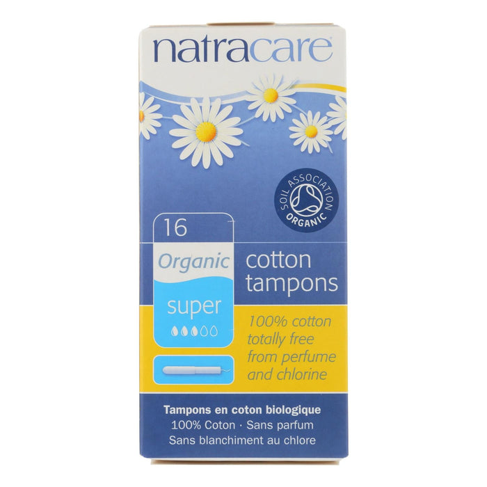 Natracare Organic Cotton Super Tampons w/Applicator (16 Count)