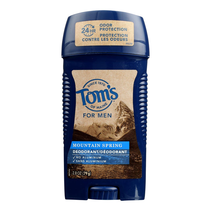 Tom's of Maine Mountain Spring Deodorant Stick for Men, 2.8 Oz (Pack of 6)