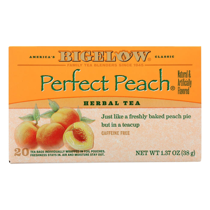 Bigelow Tea Peach Herbal Tea, Caffeine Free, 20 Tea Bags, Pack of 6