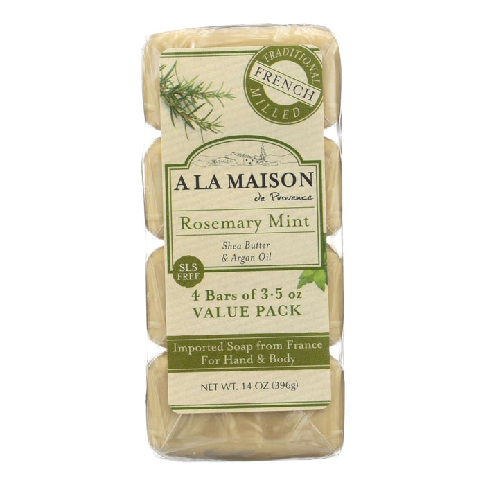 A La Maison Rosemary/Mint Exfoliating Bar Soap (Pack of 4)