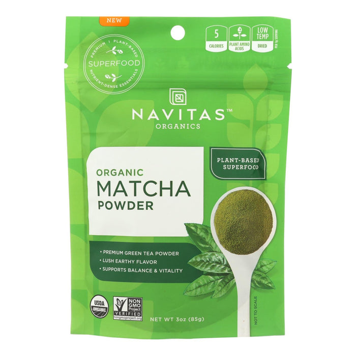 Navitas Organics Matcha Powder | Organic Japanese Green Tea Powder | 6 Reusable Pouches x 3 Oz