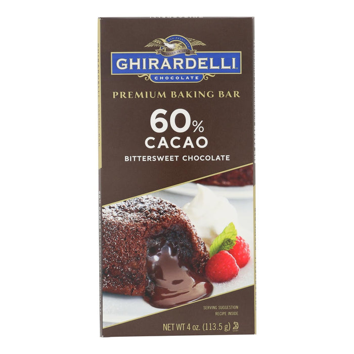 Ghirardelli Premium Baking Bar - 60% Cacao Bittersweet Chocolate (Pack of 12) - 4 Oz.