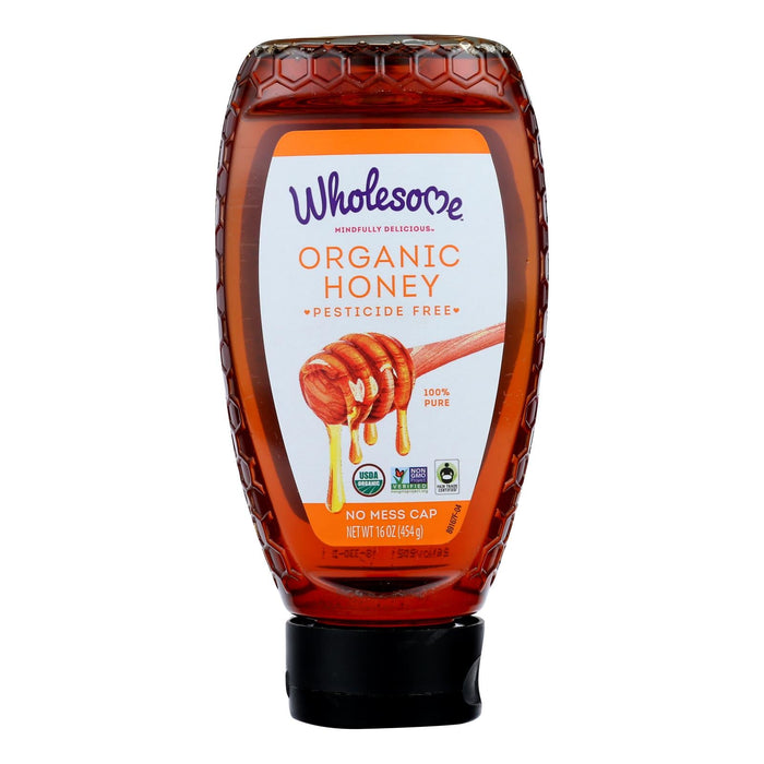 Wholesome Organic Amber Honey in Squeeze Bottles (6 Pack, 16 Oz Each)
