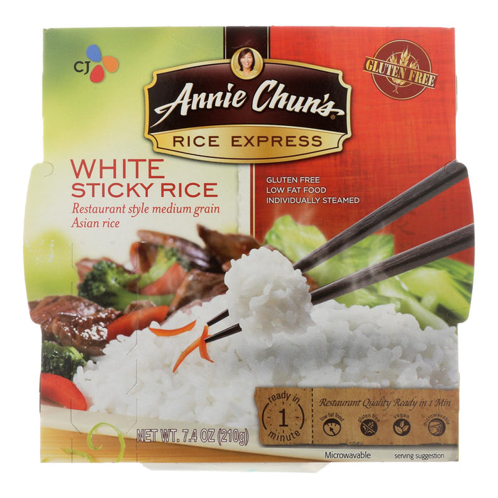 Annie Chun's White Sticky Rice, Pack of 6 - 7.4 Oz. Delivers Chewy Goodness