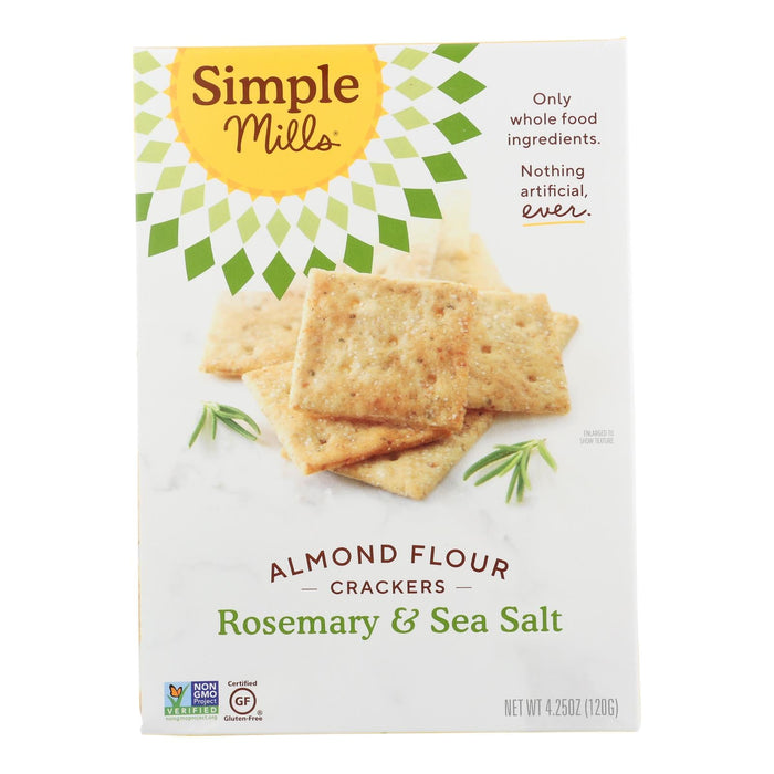 Simple Mills Rosemary and Sea Salt Almond Flour Crackers, Pack of 6, 4.25 Oz. ea
