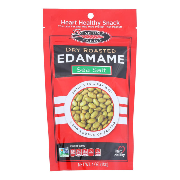 Seapoint Farms Dry Roasted Sea Salt Edamame, 4 Oz. Bags (Case of 12)