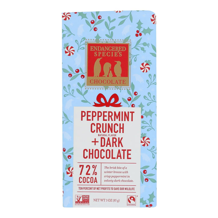 Our Endangered Species Chocolate Dark Chocolate Bar With Peppermint Crunch (Pack of 12 - 3 Oz.)
