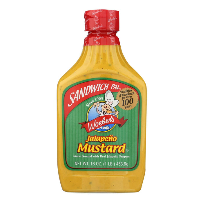 Woeber's 16 Oz. Sandwich Pal Jalapeno Mustard (Pack of 6)