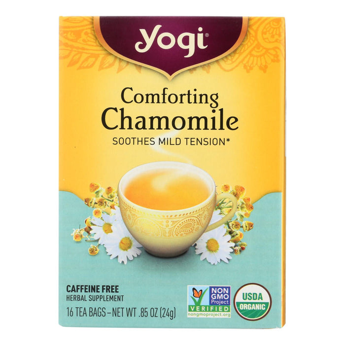 Yogi Tea Organic Comforting Chamomile - Calming Herbal Tea Bags for Relaxation and Sleep (Pack of 6 - 16 Bags)