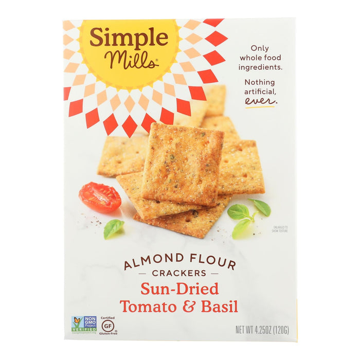 Simple Mills Almond Flour Crackers, Sun-Dried Tomato & Basil (Pack of 6)