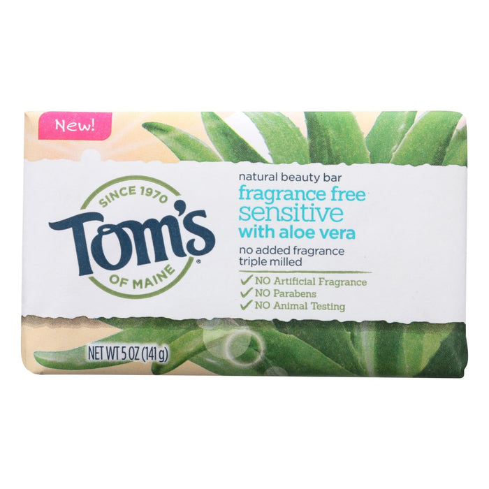 Tom's of Maine Sensitive Beauty Bar, Fat-Free - Case of 6 - 5 Oz