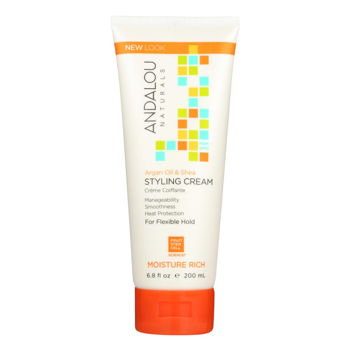 Andalou Naturals Styling Cream with Argan Oil and Shea Butter Enriched (6.8 Fl Oz)