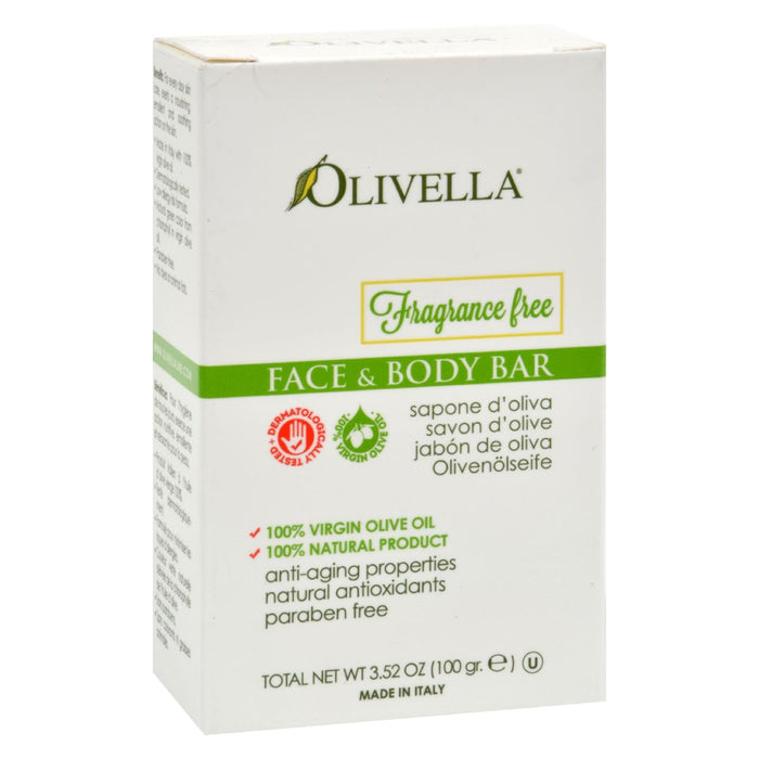 Olivella Fragrance-Free Mild Face and Body Bar (Pack of 3.52 Oz.)