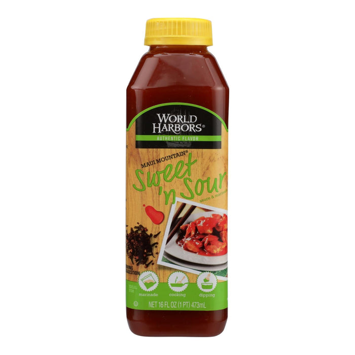 World Harbor Maui Mountain Hawaiian Style Sweet and Sour Sauce, 16 Fl Oz (Pack of 6)