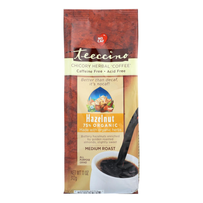 Teeccino Mediterranean Herbal Coffee Hazelnut, 11 Oz (Pack of 6)