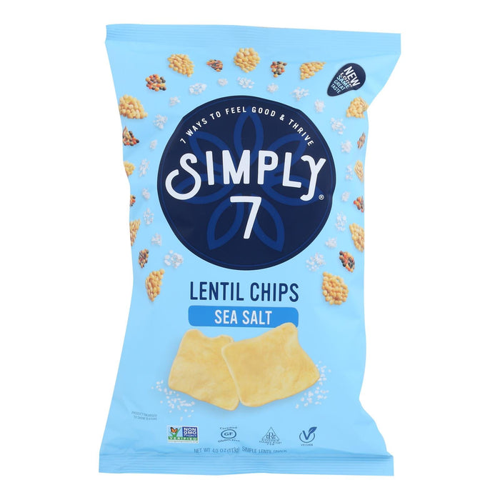 Simply 7 Lentil Chips (Pack of 12) - Sea Salt - 4 Oz.