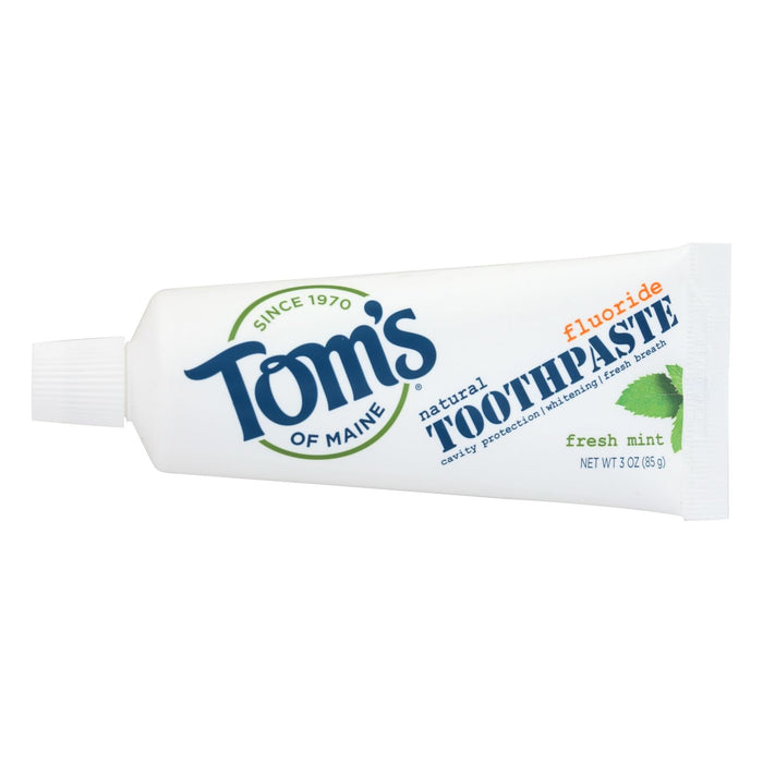 Tom's of Maine Travel-Size Natural Toothpaste with Fluoride, Refreshing Fresh Mint Flavor (24 Pack of 3 Oz. Tubes)