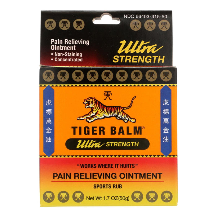 Tiger Balm Pain-Relieving Ointment Ultra Strength (1.7 Oz) - Non-Staining