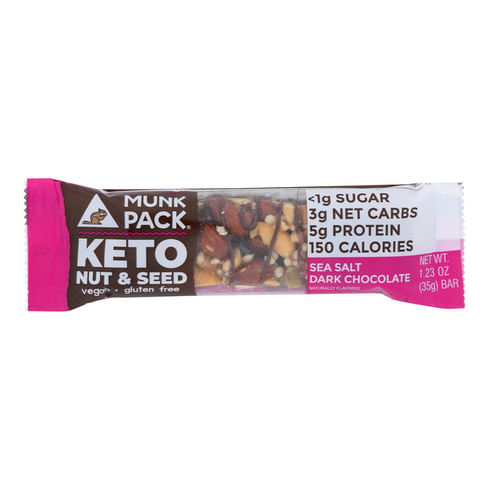 Munk Pack Keto-Nut & Seed Sea Salt Dark Chocolate, 12-Pack (1.23 Oz. Each)