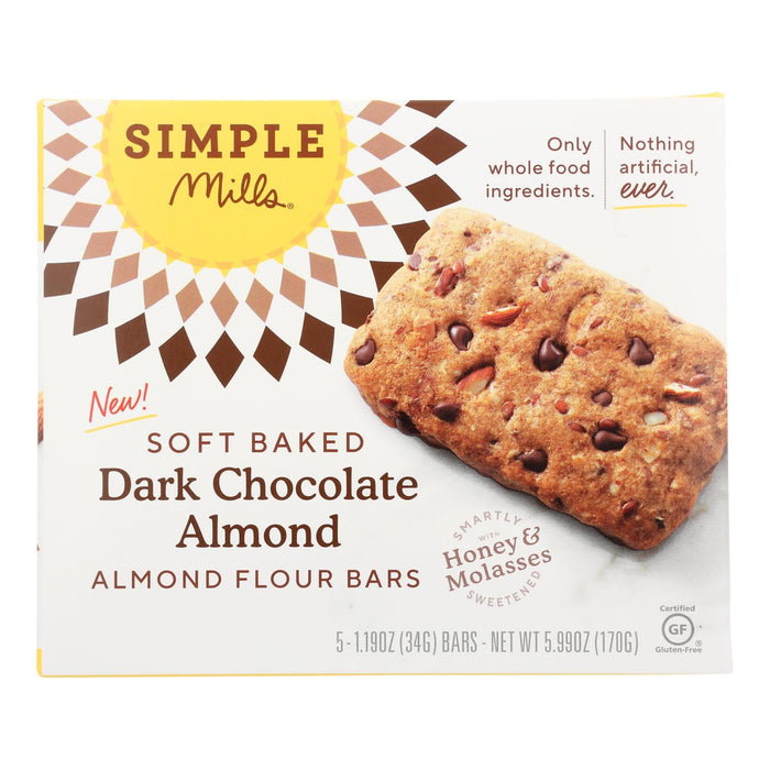 Simple Mills Soft Baked Dark Chocolate Almond Bars (Pack of 6)