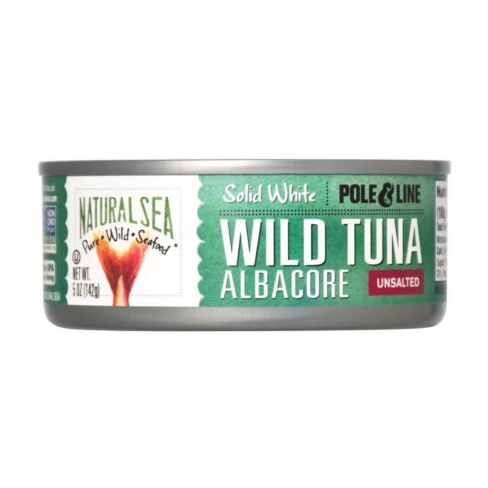 Natural Sea Unsalted Solid White Wild Albacore Tuna (12 - 5 Oz. Cans)