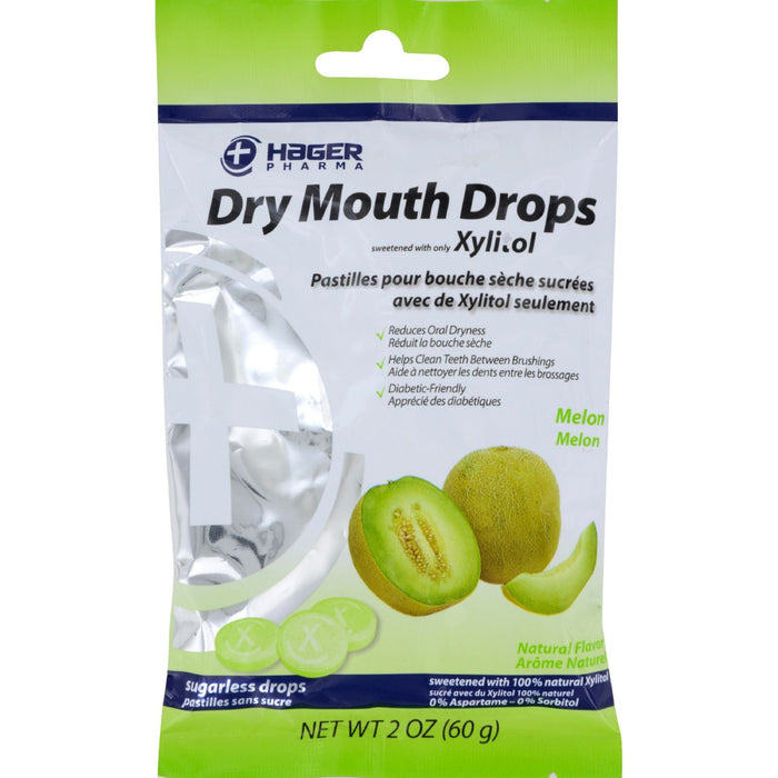 Hager Pharma Dry Mouth Drops - Refreshing Melon Flavor - 2 Oz.