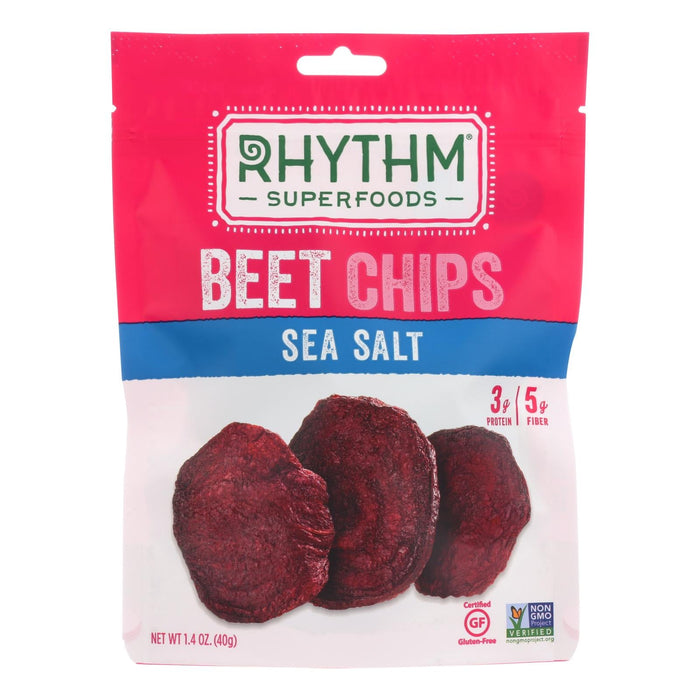 Rhythm Superfoods Sea Salt Beet Chips - Pack of 12, 1.4 Oz. Each