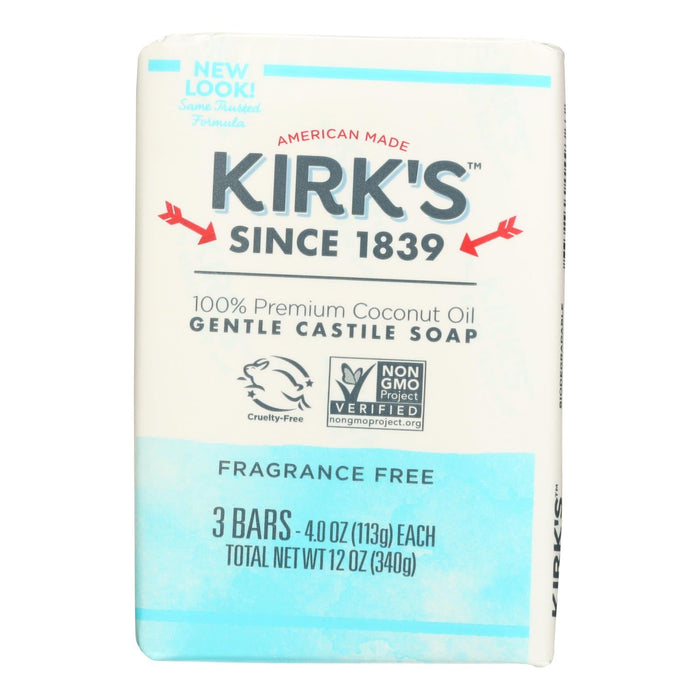 Kirk's Original Coco Castile Foaming Hand Soap, Fragrance Free, 4 Oz. (Pack of 3)