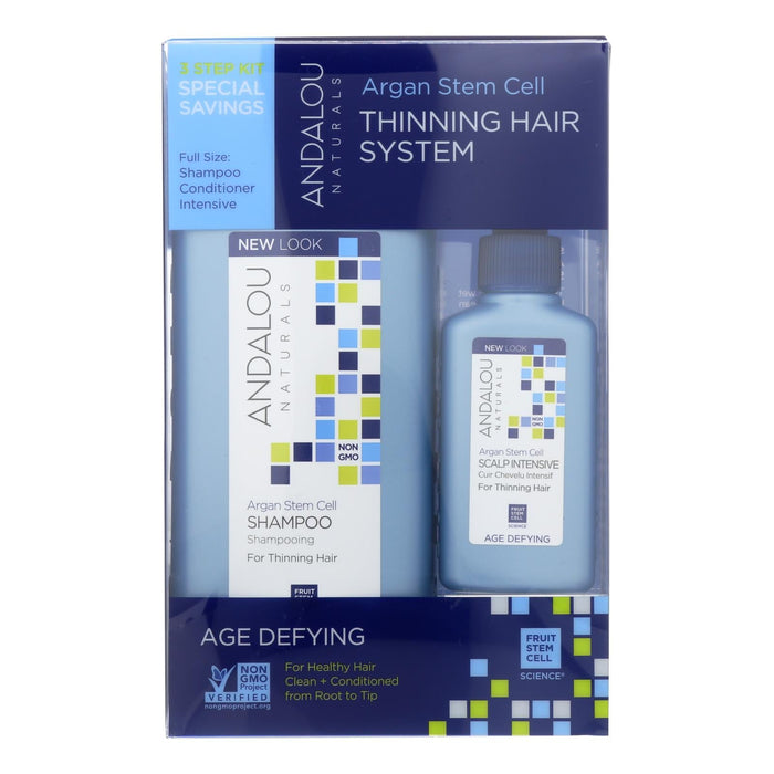 Andalou Naturals Thinning Hair System with Argan Fruit Stem Cells (3-Pack)