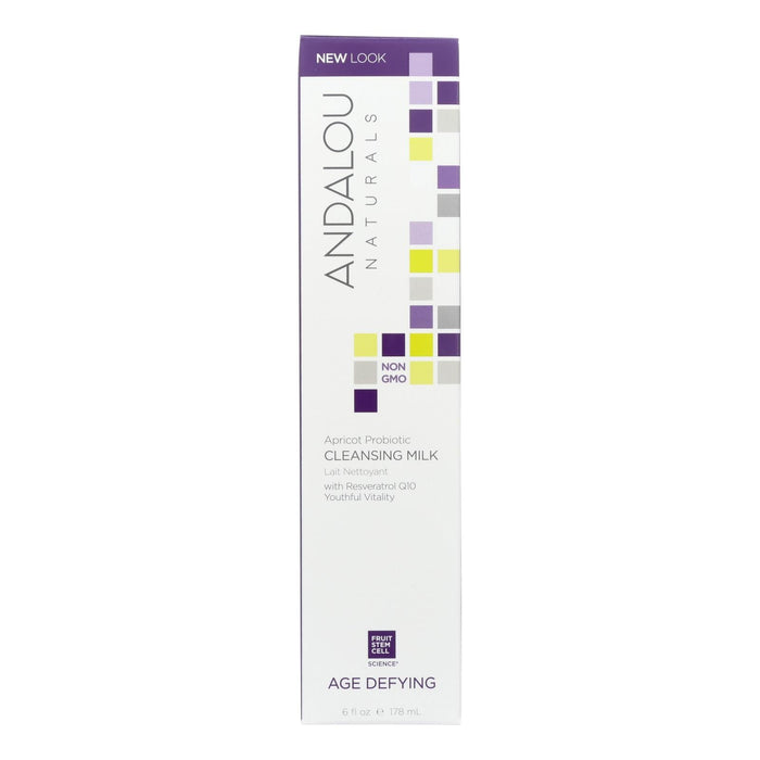 Andalou Naturals Cleansing Milk for Dry & Sensitive Skin with Apricot Probiotic (6 Fl Oz)