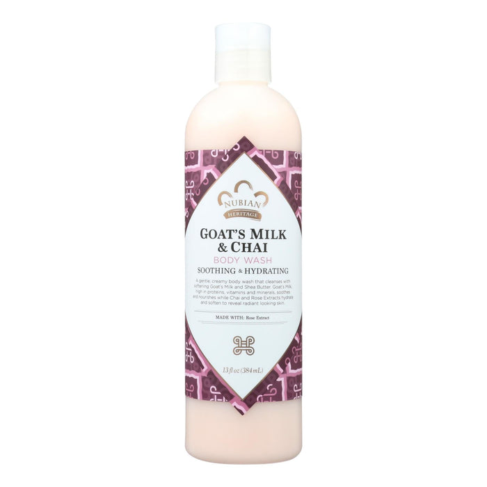 Nubian Heritage Body Wash, Goats Milk & Chai, Moisturizing, 13 Fl Oz.