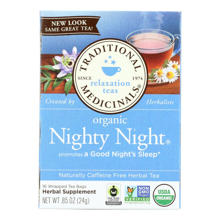 Traditional Medicinals Organic Nighty Night Herbal Tea, 16 Tea Bags Per Box (Pack of 6)