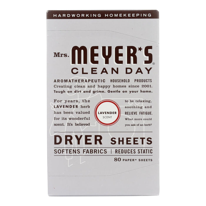 Mrs. Meyer's Clean Day Lavender Dryer Sheets, Pack of 12 (80 Sheet Count)
