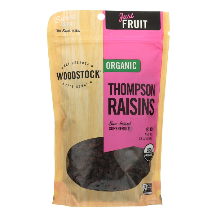 Woodstock Organic Unsweetened Raisins (13 Oz., Pack of 8)