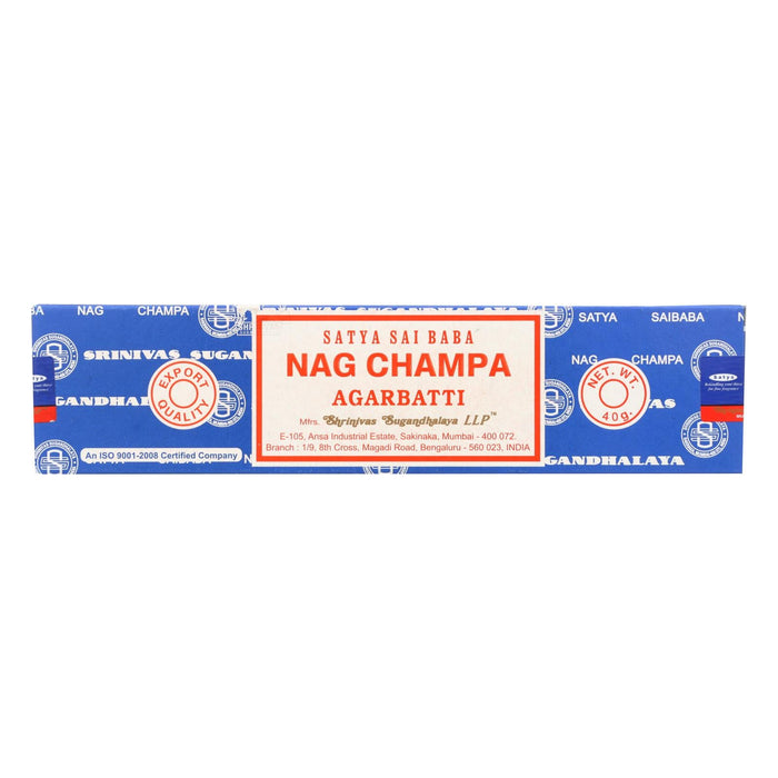 Sai Baba Nag Champa Incense: 40g x 12 Pack