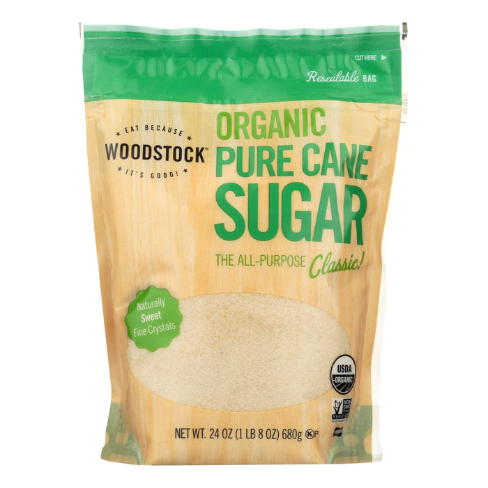 Woodstock Organic Pure Cane Sugar, 12 x 24 Oz Bags