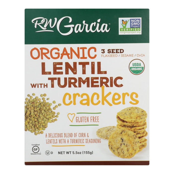R.W. Garcia 3-Seed Lentil Cracker, 5.5 Ounce (Pack of 6)