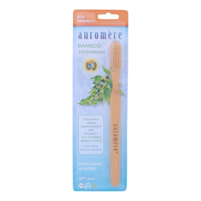 Auromere Sustainable Bamboo Toothbrush, 6-Pack
