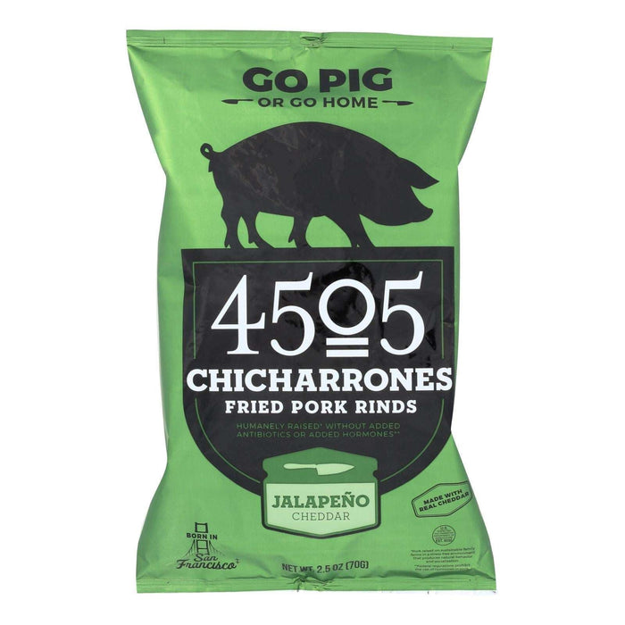 4505 Pork Rinds Chicharones: Savory Jalapeno Cheddar Fiesta (Pack of 12 - 2.5 Oz.)