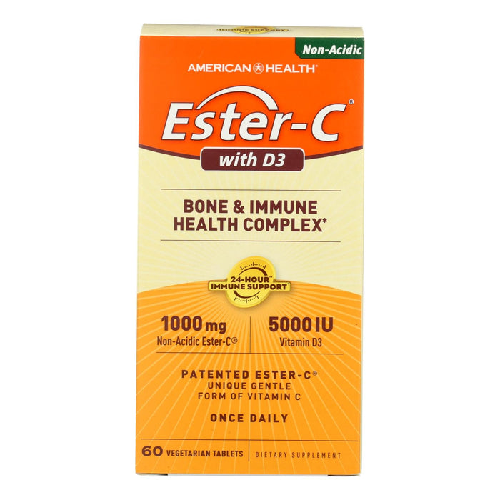 American Health Ester-C with D3 Immune & Strong Bones Support (60 Tablets)