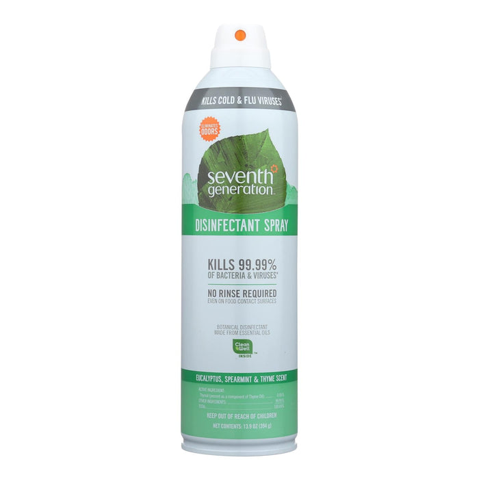 Seventh Generation Plant-Based Disinfectant Spray in Eucalyptus Spearmint Thyme Scent (Pack of 8 - 13.9 Oz.)