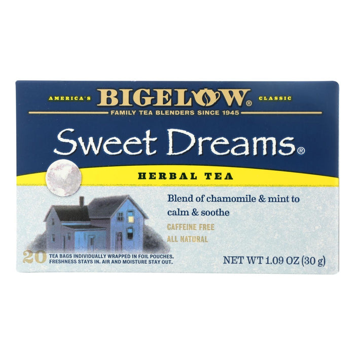 Bigelow Sweet Dreams Herbal Tea, Promotes Restful Sleep (Pack of 6 - 20 Bags)