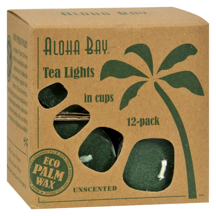 Aloha Bay Green Tea Lights, Pack of 12, 0.7 Oz Each