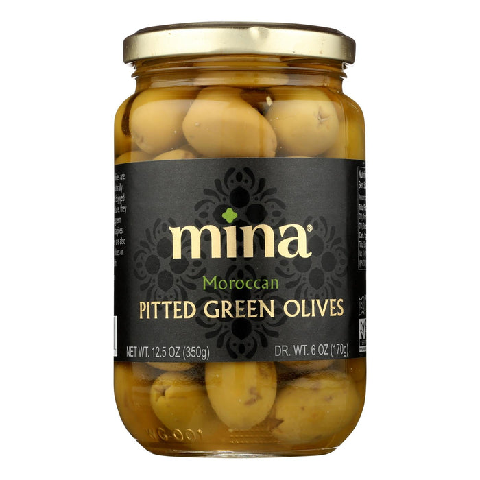 Mina Green 12.5 Oz. Pitted Olives (Pack of 6)