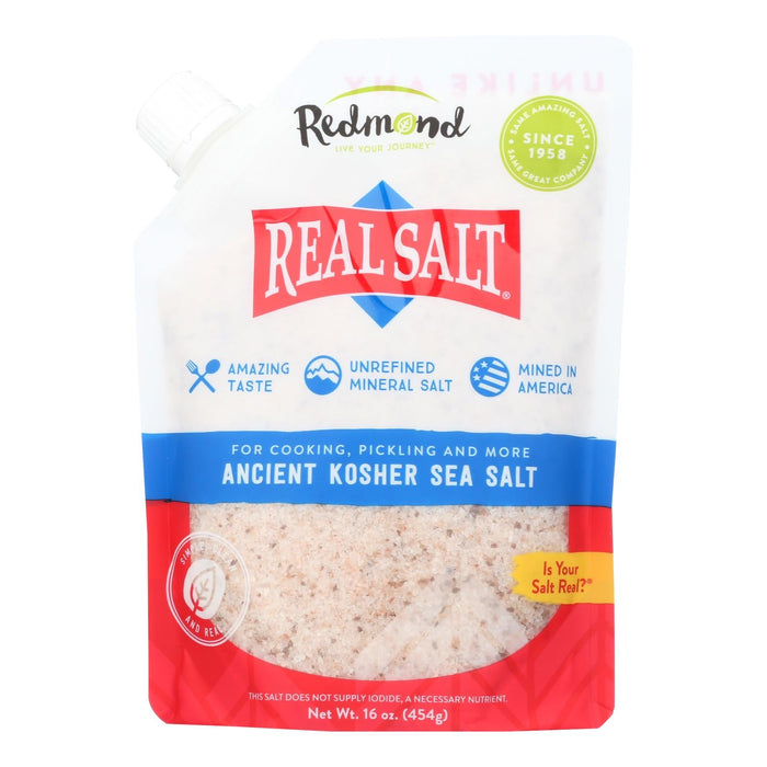 Real Salt Gourmet Kosher Sea Salt, 16 Oz (Pack of 6)