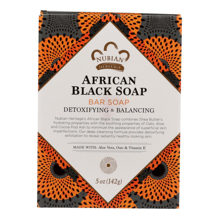 Nubian Heritage African Black Sulfur Soap for Acne Prone Skin, 5 Oz.