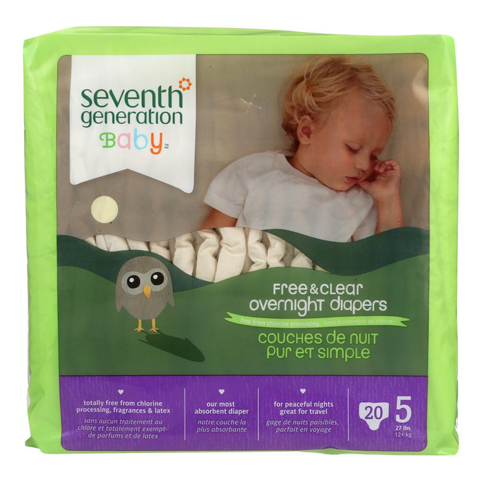 Seventh Generation Overnight Diapers - Stage 5 (4-Pack, 20-Count)